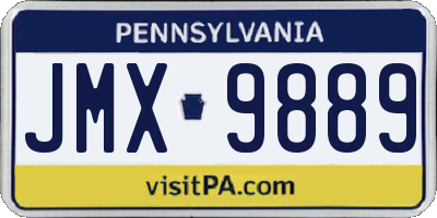 PA license plate JMX9889
