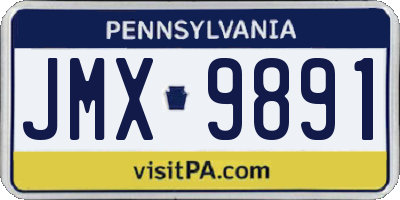 PA license plate JMX9891