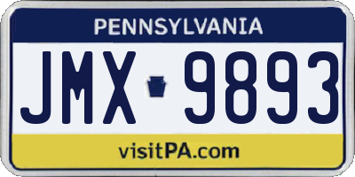 PA license plate JMX9893