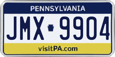 PA license plate JMX9904