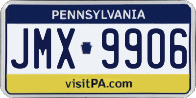 PA license plate JMX9906