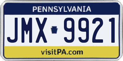 PA license plate JMX9921