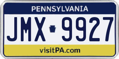 PA license plate JMX9927