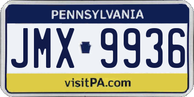 PA license plate JMX9936