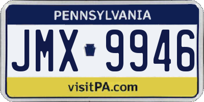PA license plate JMX9946