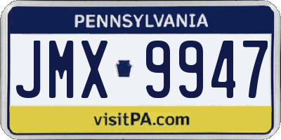 PA license plate JMX9947