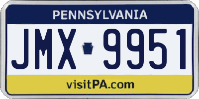 PA license plate JMX9951