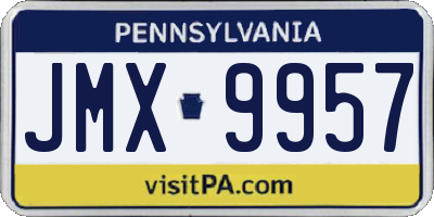 PA license plate JMX9957
