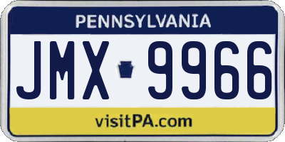 PA license plate JMX9966