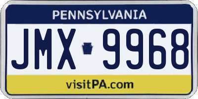 PA license plate JMX9968