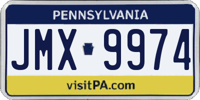 PA license plate JMX9974