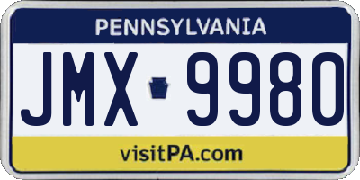 PA license plate JMX9980