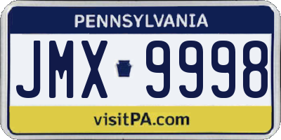 PA license plate JMX9998