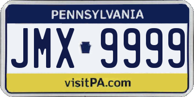 PA license plate JMX9999