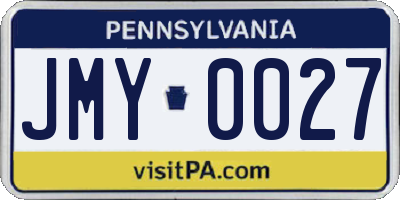PA license plate JMY0027