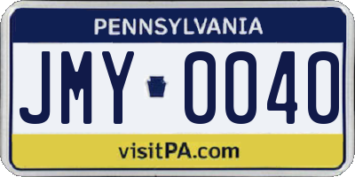 PA license plate JMY0040