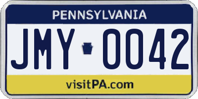 PA license plate JMY0042