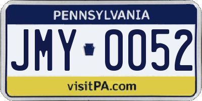 PA license plate JMY0052