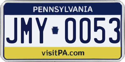 PA license plate JMY0053