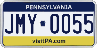 PA license plate JMY0055