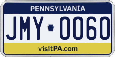 PA license plate JMY0060