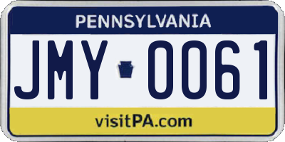 PA license plate JMY0061