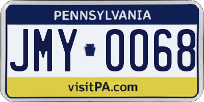 PA license plate JMY0068