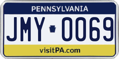 PA license plate JMY0069