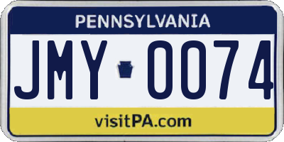 PA license plate JMY0074