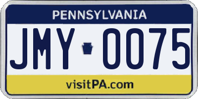 PA license plate JMY0075