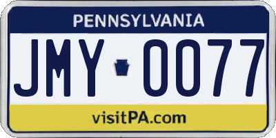 PA license plate JMY0077