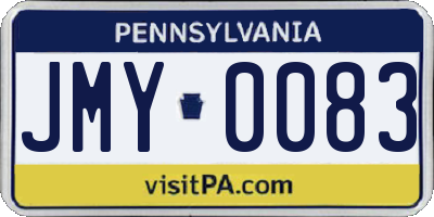 PA license plate JMY0083