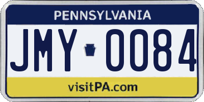 PA license plate JMY0084