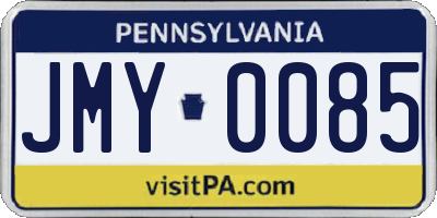 PA license plate JMY0085