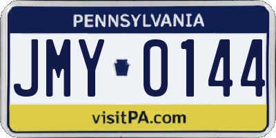PA license plate JMY0144