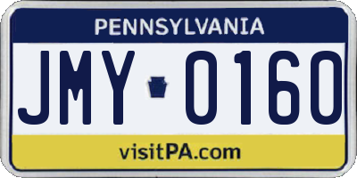PA license plate JMY0160