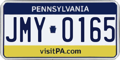 PA license plate JMY0165