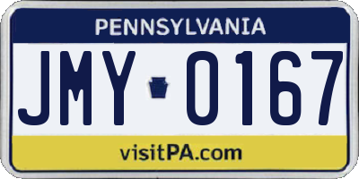 PA license plate JMY0167