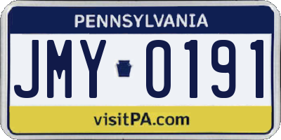 PA license plate JMY0191