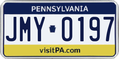 PA license plate JMY0197