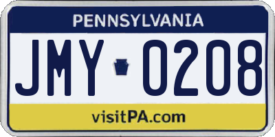 PA license plate JMY0208