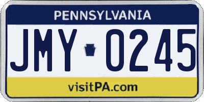PA license plate JMY0245
