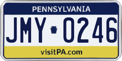PA license plate JMY0246