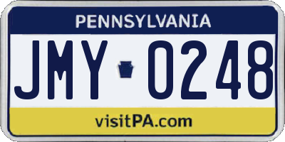 PA license plate JMY0248