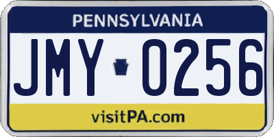 PA license plate JMY0256