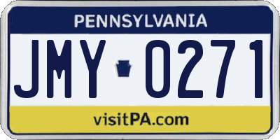 PA license plate JMY0271