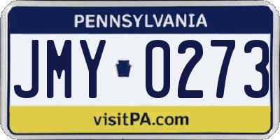 PA license plate JMY0273
