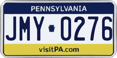 PA license plate JMY0276