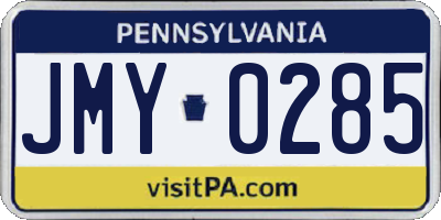 PA license plate JMY0285