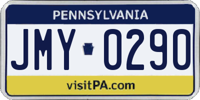 PA license plate JMY0290